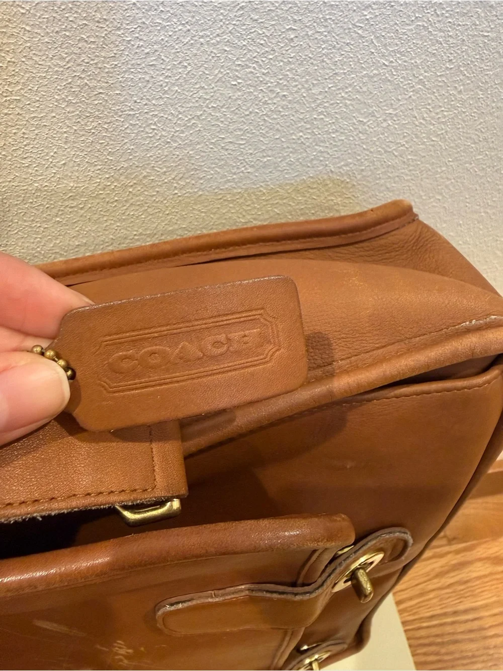 vintage Coach Prescott briefcase in British tan leather 5275